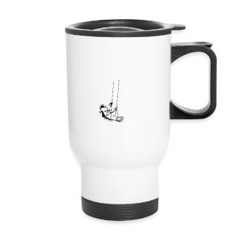 L’astronaute se balance sur la lune - Tasse isotherme avec poignée - blanc - Devant