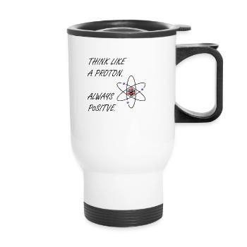 Proton - Be Positive - Thermal mug with handle - white - Front