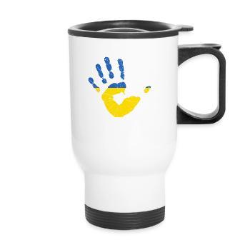Drapeau Ukraine Drapeau ukrainien drapeau ukrainien - Tasse isotherme avec poignée - blanc - Devant