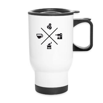 Cafetière espresso cappuccino Barista Coffee - Tasse isotherme avec poignée - blanc - Devant