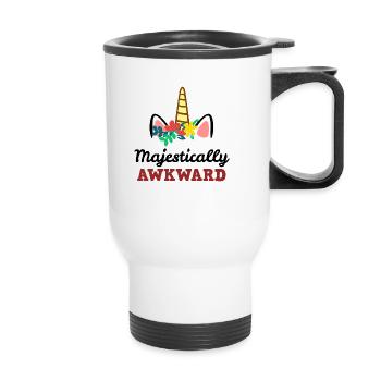 Majestically awkward unicorn - Thermal mug with handle - white - Front