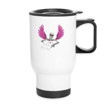 BORN TO LIVE - Thermal mug with handle - white - Front