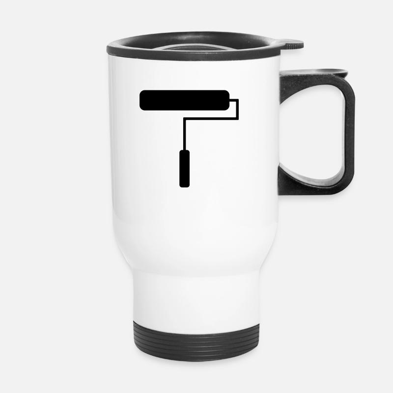 ROULEAU DE PEINTURE - Tasse isotherme avec poignée - blanc
