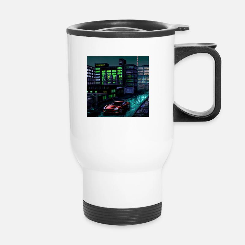 Zuffenhausen-3 theme - Thermal mug with handle - white