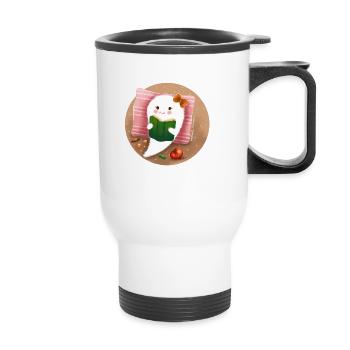 Lecture de l’ - Tasse isotherme avec poignée - blanc - Devant