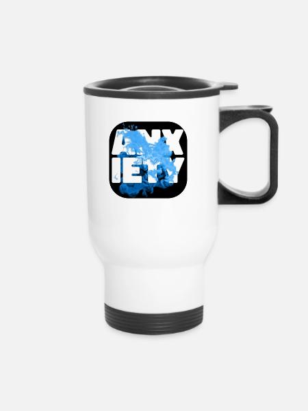 Anxiety blau - Thermobecher mit Tragegriff - Weiß