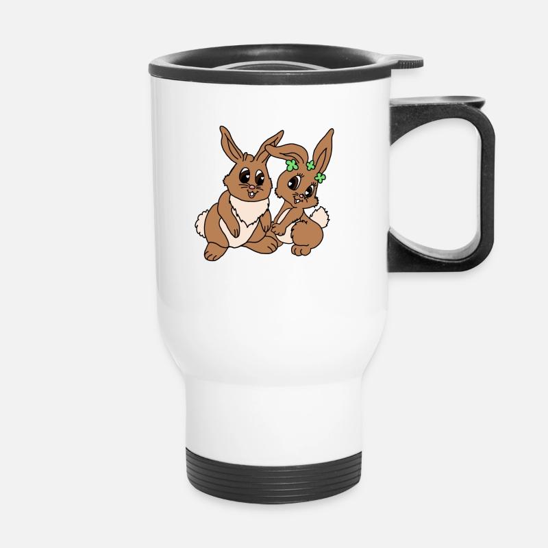 Easter Bunny Couple - Thermal mug with handle - white