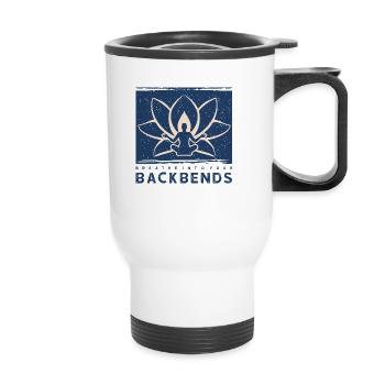 Yoga, breathing, meditating, relaxing, lotus position - Thermal mug with handle - white - Front