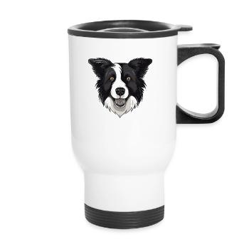Border Collie - Thermal mug with handle - white - Front