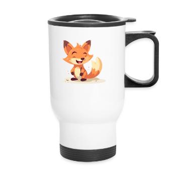 Clever Fox - Thermobecher mit Tragegriff - Weiß - Vorne