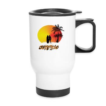 Surfing - Thermal mug with handle - white - Front
