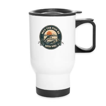 May the fish be with you / Fish / Fishing / Sun - Thermal mug with handle - white - Front