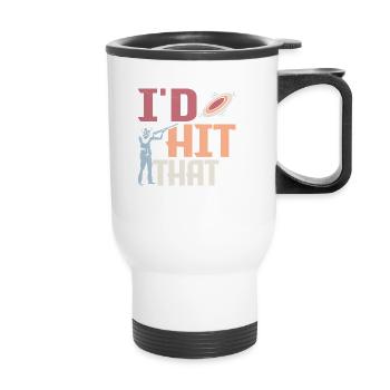 I'd Hit That Skeet Shooting ClayTrapshooting - Thermobecher mit Tragegriff - Weiß - Vorne
