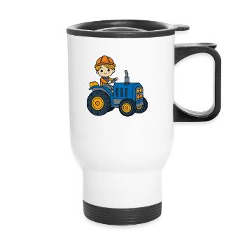 Tractor Young Kids - Thermal mug with handle - white - Front
