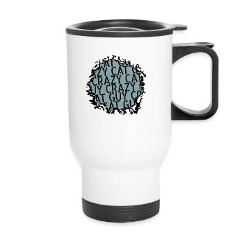 Sweats à capuche et sweat-shirts chat noir geek big cat - Tasse isotherme avec poignée - blanc - Devant