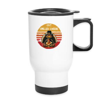 Mangez du fromage grillé Thanksgiving dinde graphique - Tasse isotherme avec poignée - blanc - Devant