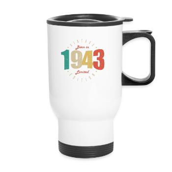 1943 Vintage Retro verjaardagscadeau 1943 - Thermosmok met draagring - wit - Voor