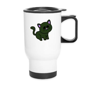 Chat cool - Tasse isotherme avec poignée - blanc - Devant
