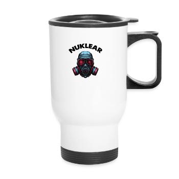 Gas mask - Thermal mug with handle - white - Front