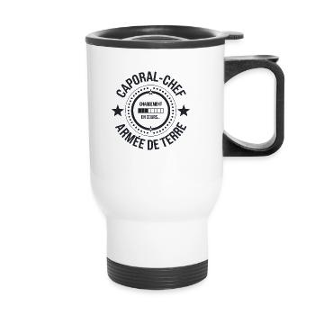 Caporal-Chef chargement en cours... - Tasse isotherme avec poignée - blanc - Devant