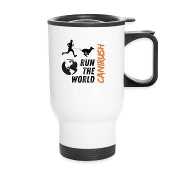 Canicross run the world - Tasse isotherme avec poignée - blanc - Devant