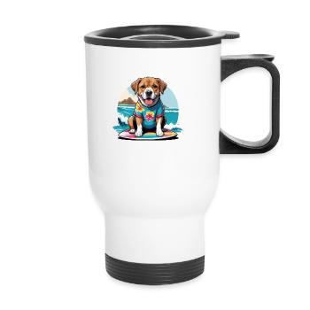 Dog Holidays Dog Holidays Hawaii Island Sea - Thermal mug with handle - white - Front