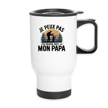 Chase With My Daddy Hunter Family Gift - Thermal mug with handle - white - Front