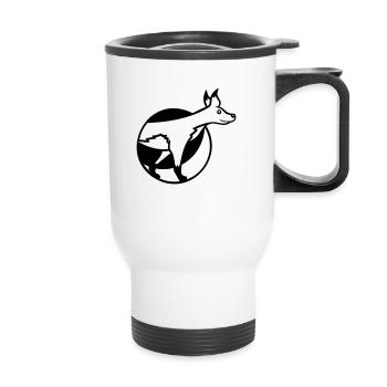 Trou de renard Partie avant Terrier avant Sortir - Tasse isotherme avec poignée - blanc - Devant