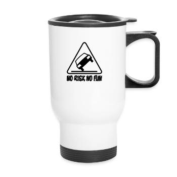Pas de risque pas de plaisir drôle cadeau tuning voiture - Tasse isotherme avec poignée - blanc - Devant