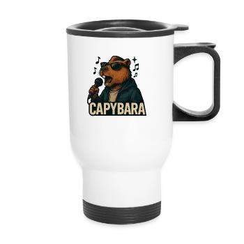 Capybara - Thermobecher mit Tragegriff - Weiß - Vorne