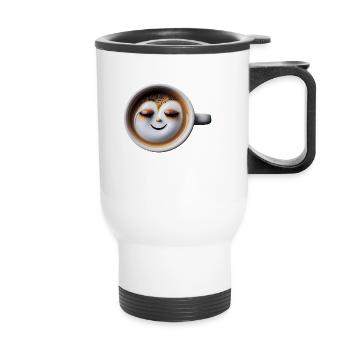 Satisfait d’une tasse de café le matin - Tasse isotherme avec poignée - blanc - Devant