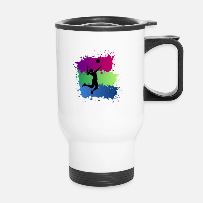 volleyball - Thermal mug with handle - white