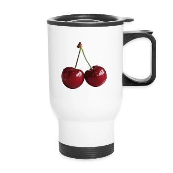 Cherries - Thermal mug with handle - white - Front