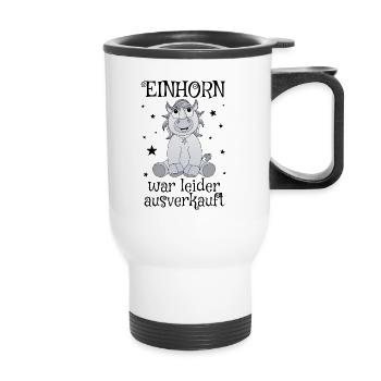 Nashorn - Einhorn war leider ausverkauft - Thermobecher mit Tragegriff - Weiß - Vorne
