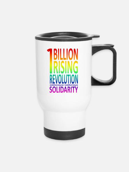 OneBillionRising Rainbow - Thermobecher mit Tragegriff - Weiß
