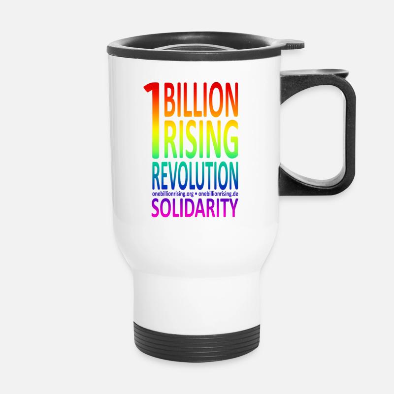 OneBillionRising Rainbow - Thermobecher mit Tragegriff - Weiß