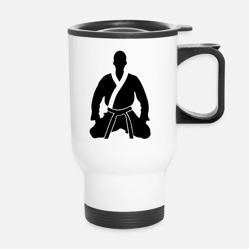 Jiu-jitsu - Thermobecher mit Tragegriff - Weiß