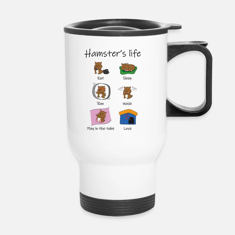 la vie de hamster - Tasse isotherme avec poignée - blanc