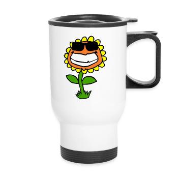Sonnenblume - Thermobecher mit Tragegriff - Weiß - Vorne