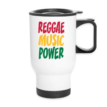 rasta Musikleistung - Thermobecher mit Tragegriff - Weiß - Vorne