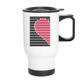 chemise de partenaire cœur gauche - Tasse isotherme avec poignée - blanc - Devant