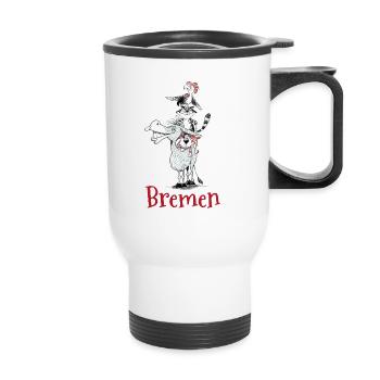 Musiciens de Brême - Tasse isotherme avec poignée - blanc - Devant