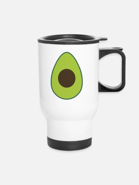 Trend Avocado - Thermobecher mit Tragegriff - Weiß