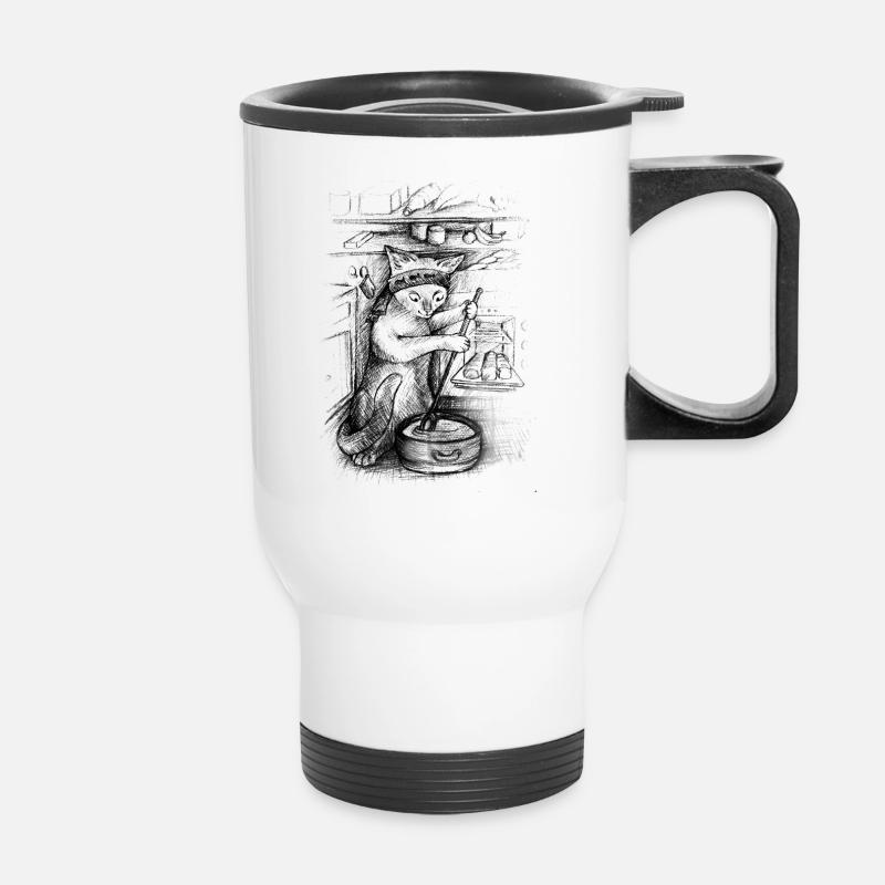 Cat cook - Thermal mug with handle - white