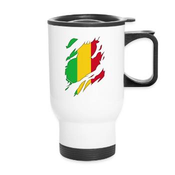 Motif déchiré du drapeau du Mali - Tasse isotherme avec poignée - blanc - Devant