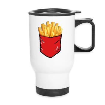 Pommes Frites - Thermobecher mit Tragegriff - Weiß - Vorne