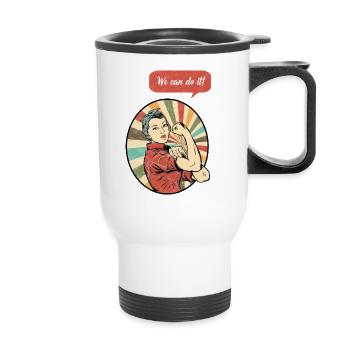 Women Power. We can do it - Thermal mug with handle - white - Front