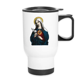 Sainte Vierge Marie avec son Cœur Immaculé - Tasse isotherme avec poignée - blanc - Devant