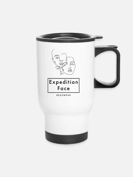 Expedition Face Design - Thermobecher mit Tragegriff - Weiß