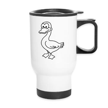 Goose Comic Animal - Thermal mug with handle - white - Front